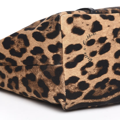 Dolce & Gabbana Canvas Leopard Print Medium Tote Black 8 of 14