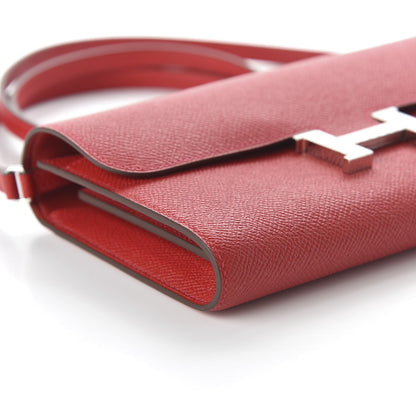 Hermes Epsom Constance Long Wallet To Go Rouge Casaque 7 of 10