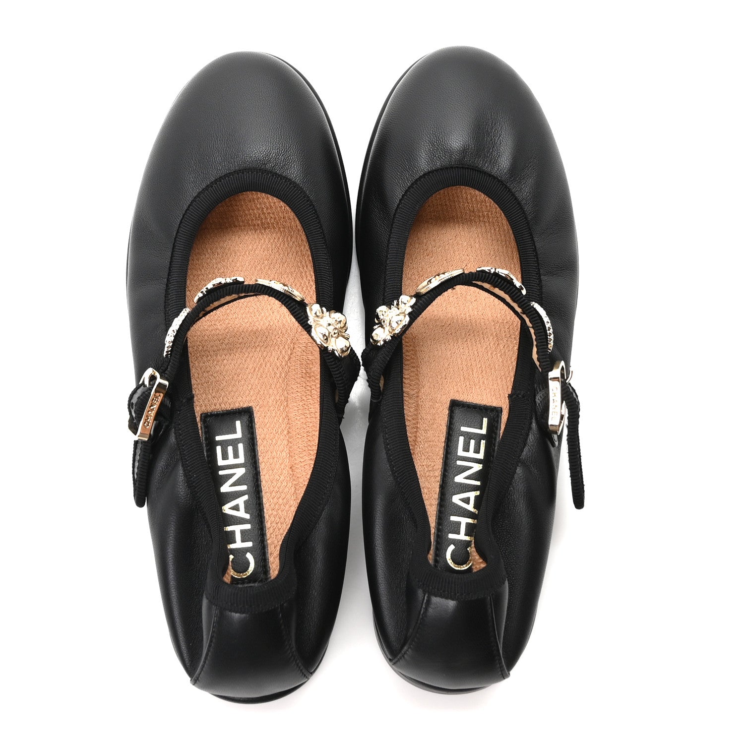 Chanel Lambskin Charm Mary Jane Flats 36.5 Black 2 of 8