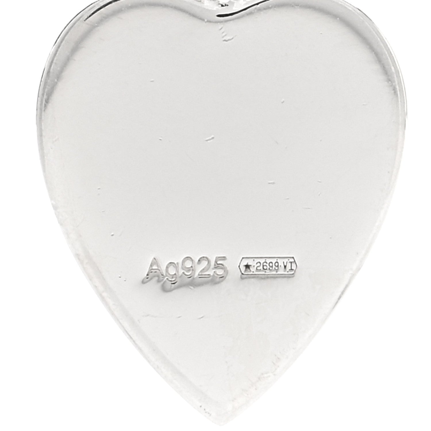 Gucci Sterling Silver Trademark Heart Drop Earrings 4 of 4