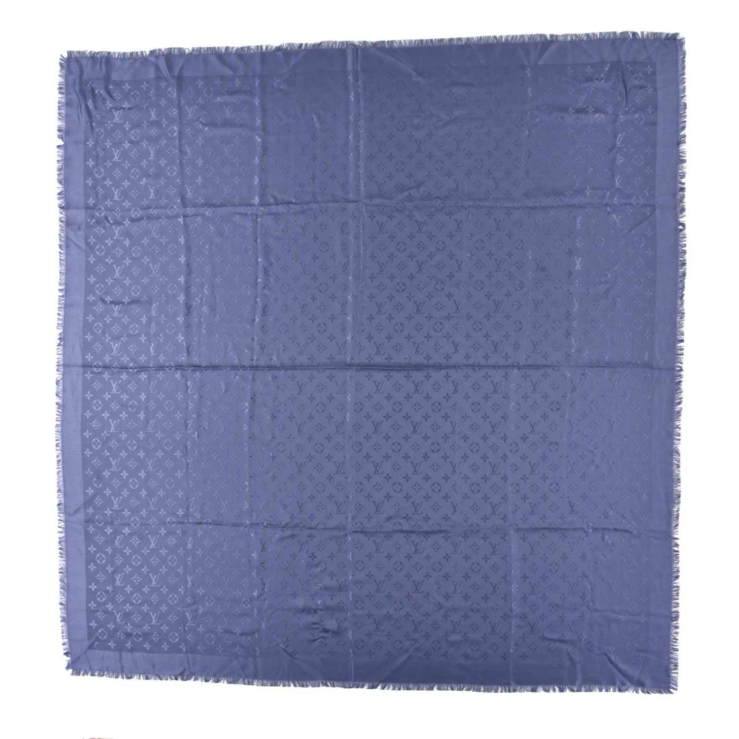 Louis Vuitton Wool Silk Monogram Shawl Night Blue 1 of 4