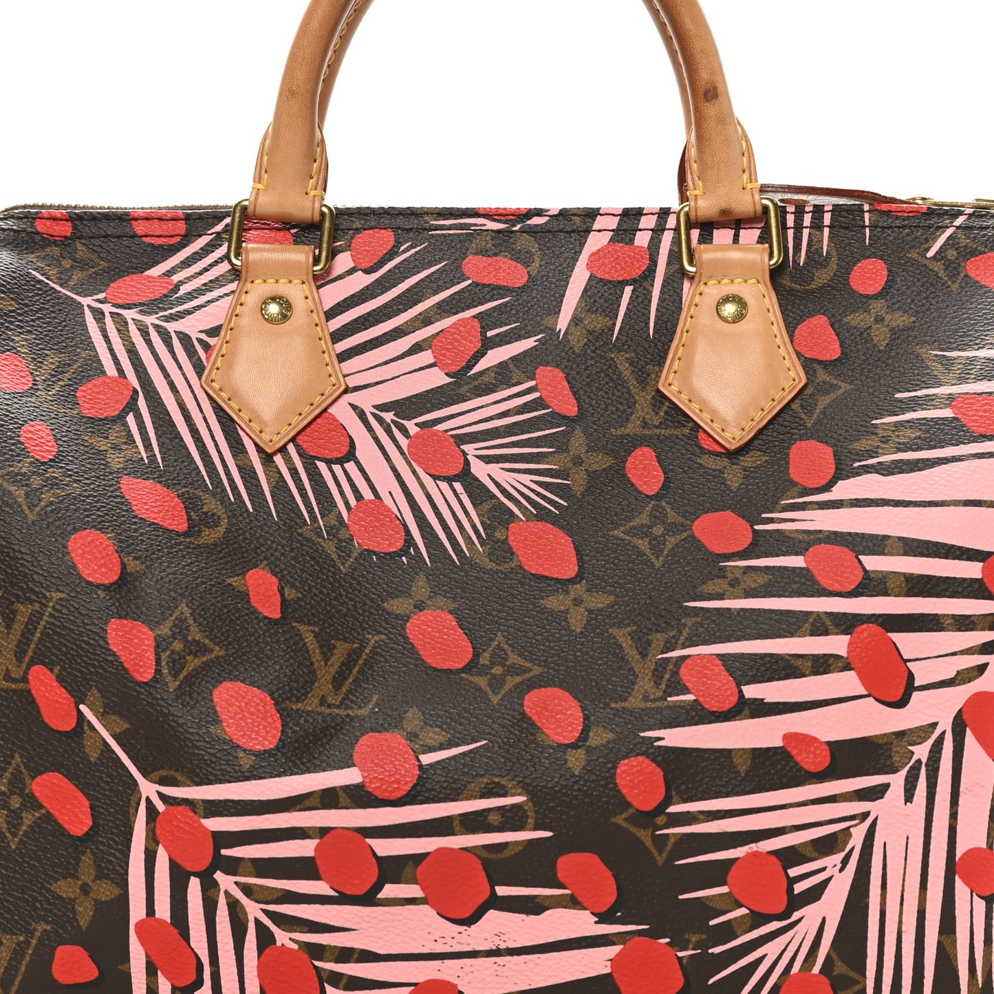 Monogram Jungle Dots Speedy 30 Sugar Pink Poppy