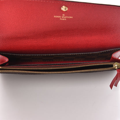 Louis Vuitton Damier Ebene Emilie Wallet Red 5 of 7
