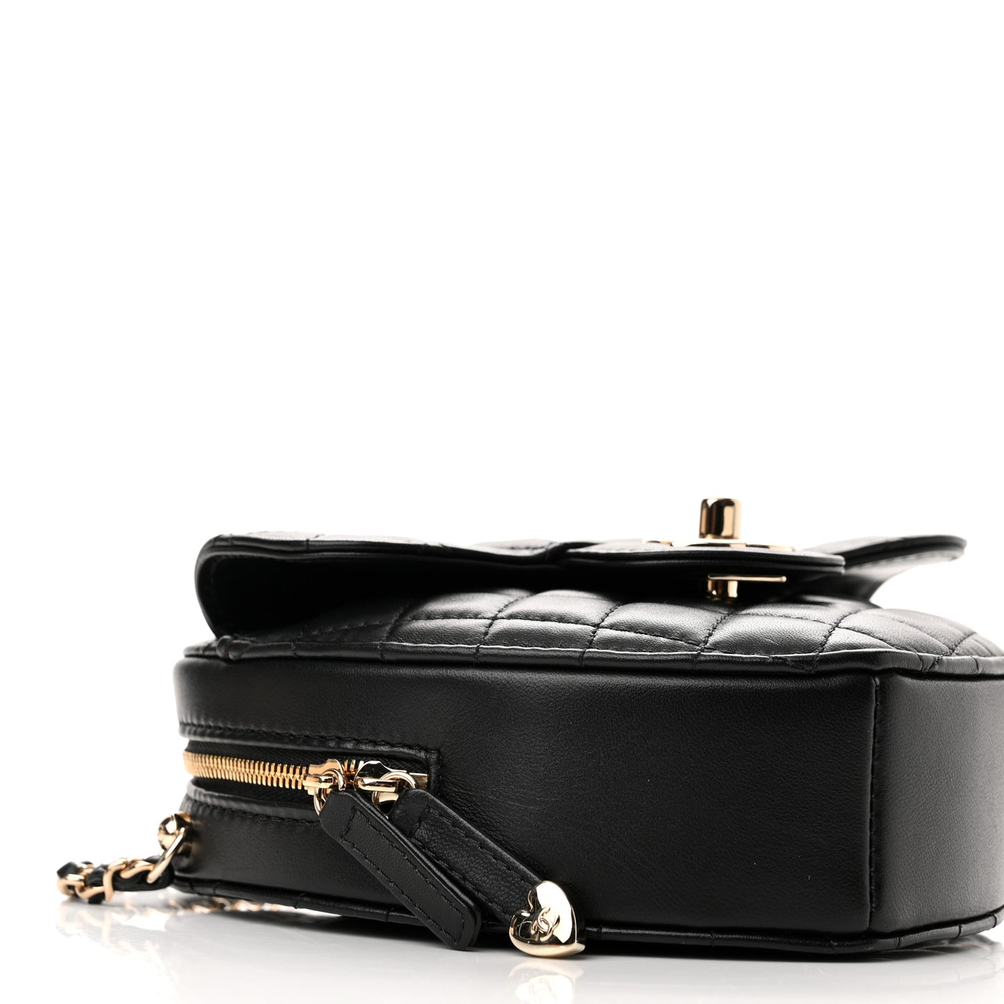 Lambskin Quilted CC In Love Heart Bag Black