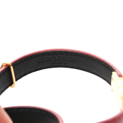 Saint Laurent Calfskin Opyum Double Wrap Bracelet S Rouge Eros 4 of 4