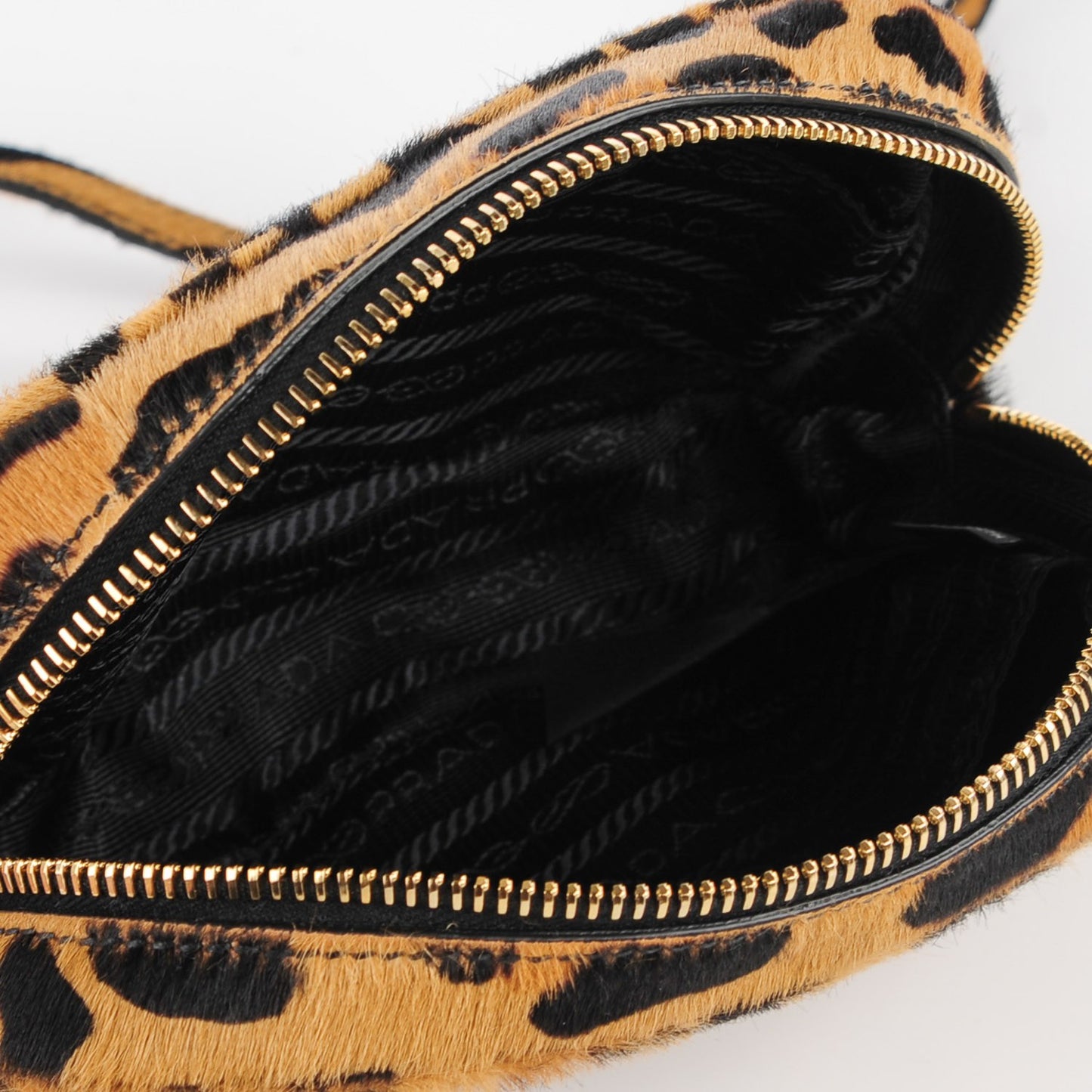 Calf Hair Leopard Print Crossbody Camera Bag Miele Moro