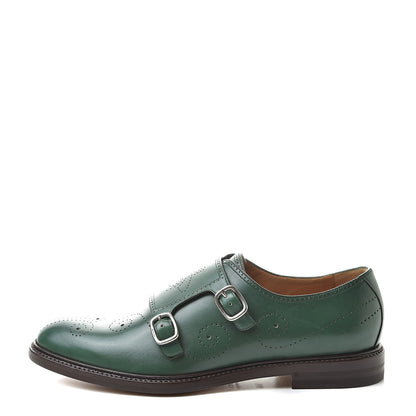Gucci Betis Calfskin Mens Double Monk Strap Loafers 9.5 Verde 1 of 10