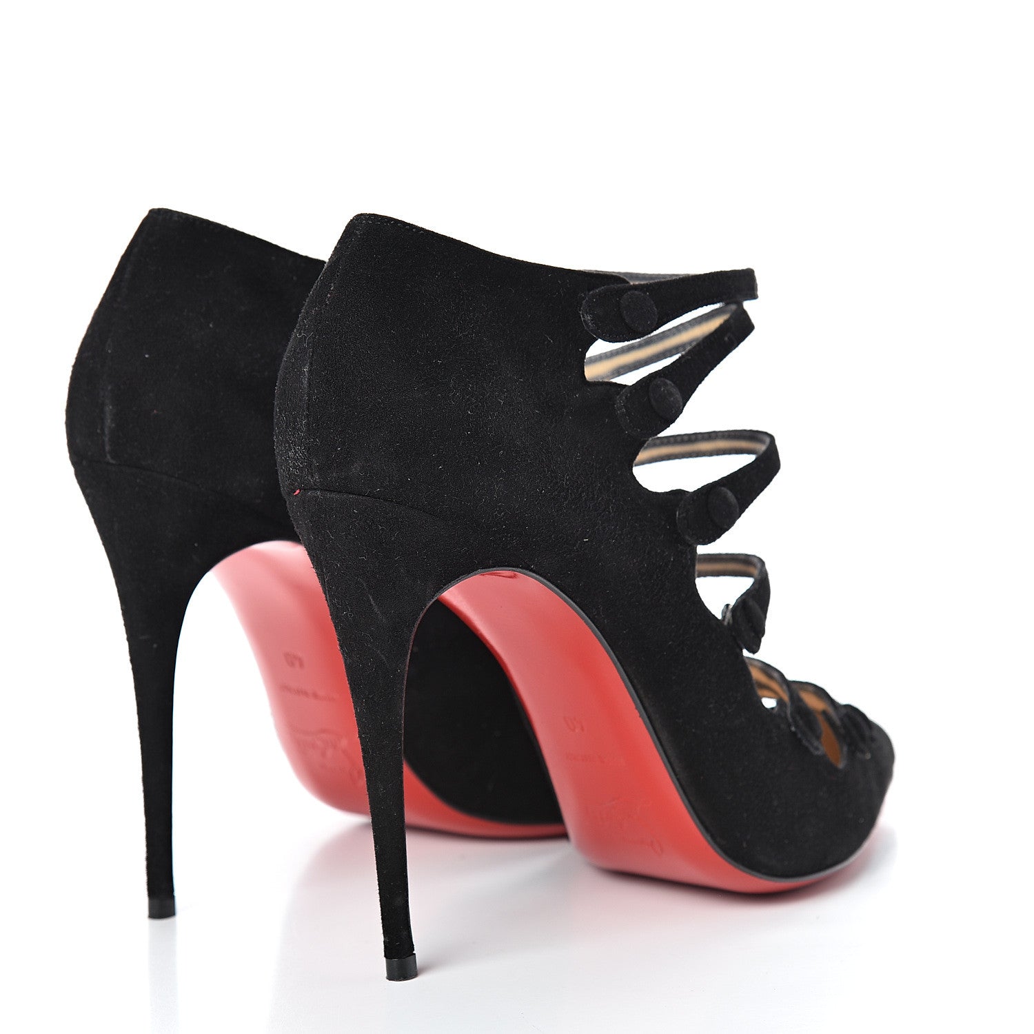 Christian Louboutin Suede Viennana 120 Strappy Booties 40 Black 4 of 12