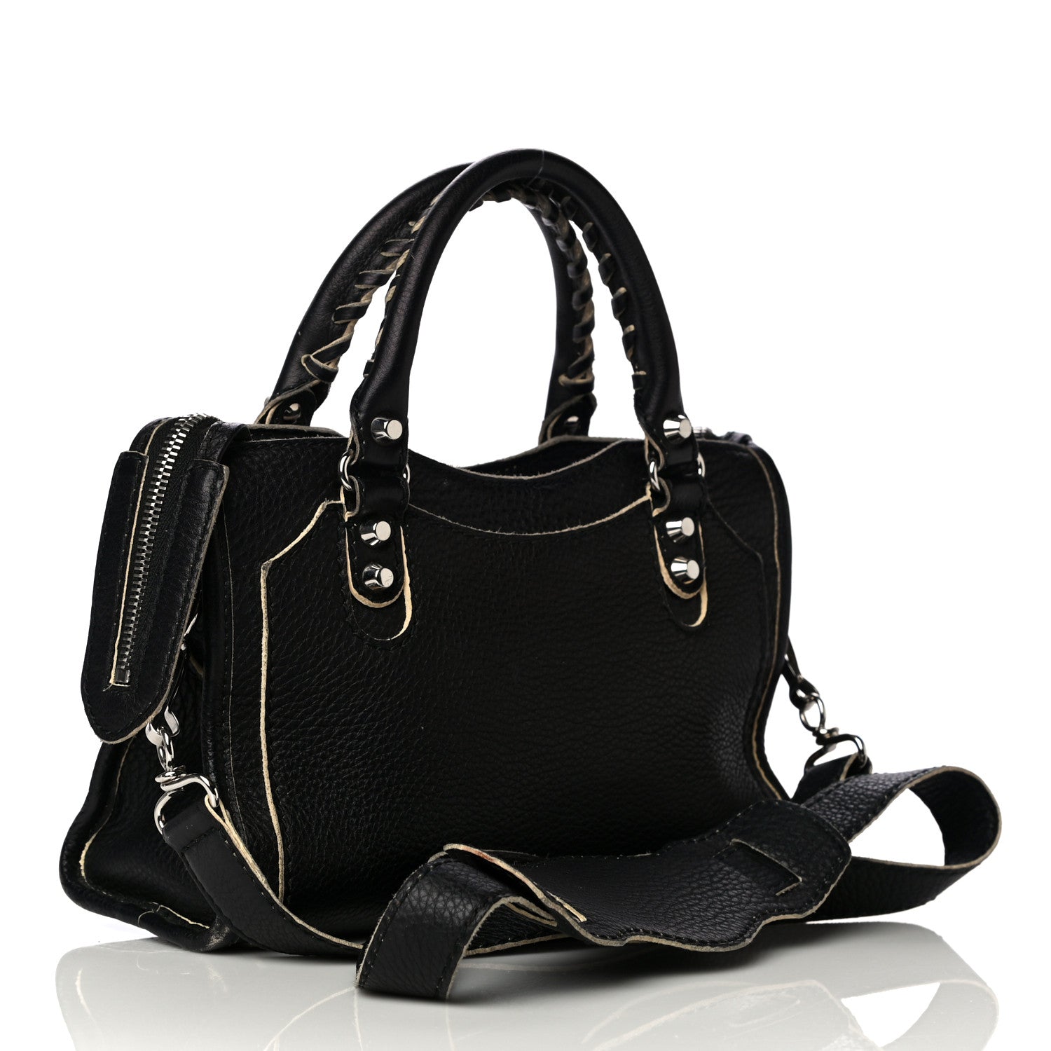 Balenciaga Supple Grained Calfskin Classic Silver Hardware Highlight Mini City Black 3 of 20