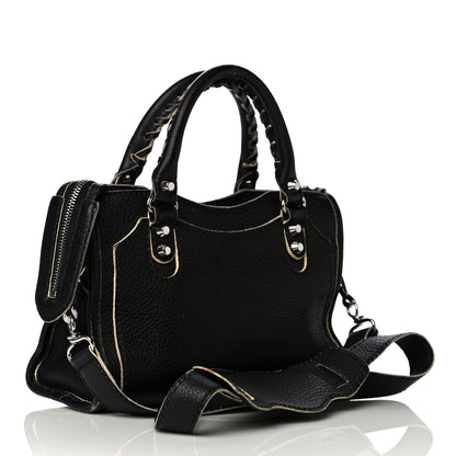 Balenciaga Supple Grained Calfskin Classic Silver Hardware Highlight Mini City Black 3 of 20