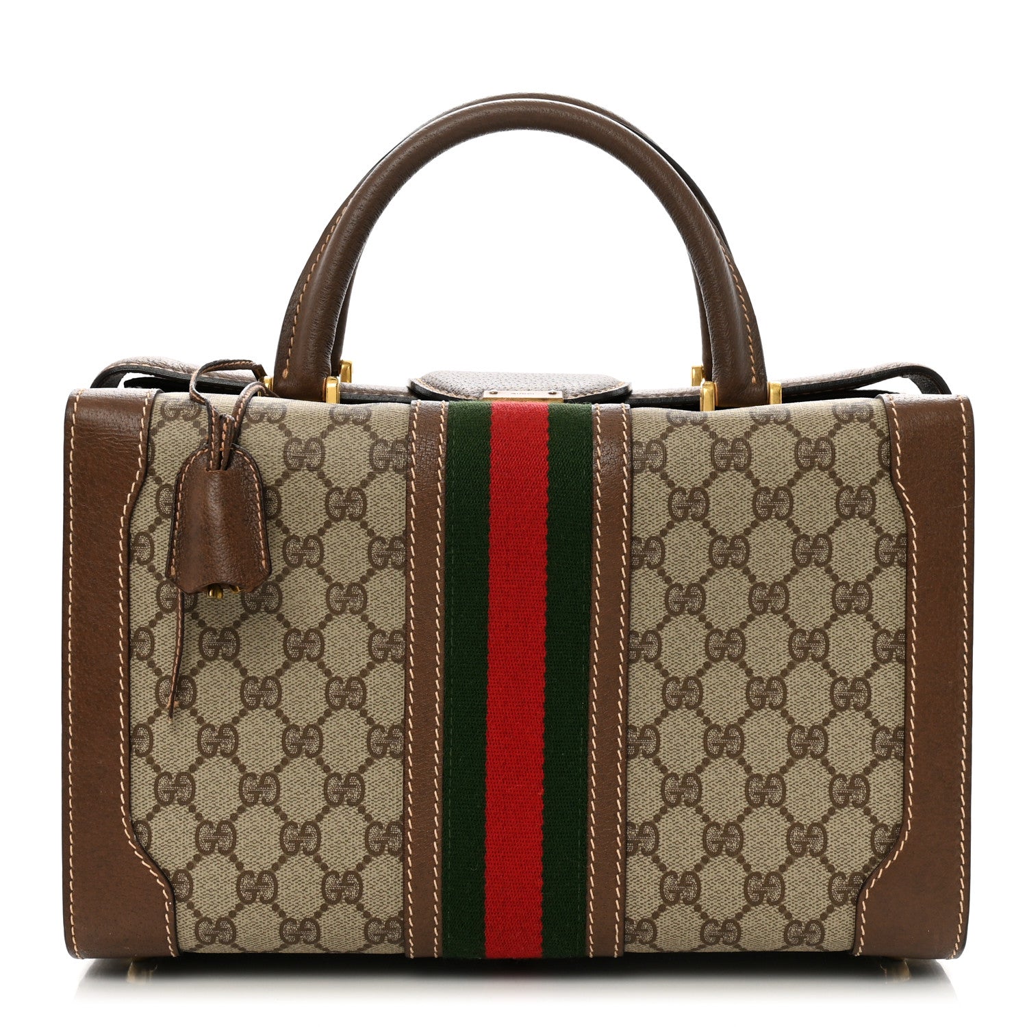 Gucci Monogram Web Train Cosmetic Case Brown 1 of 16