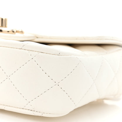 Chanel Lambskin Resin Quilted Mini Heart Square Flap White 10 of 11