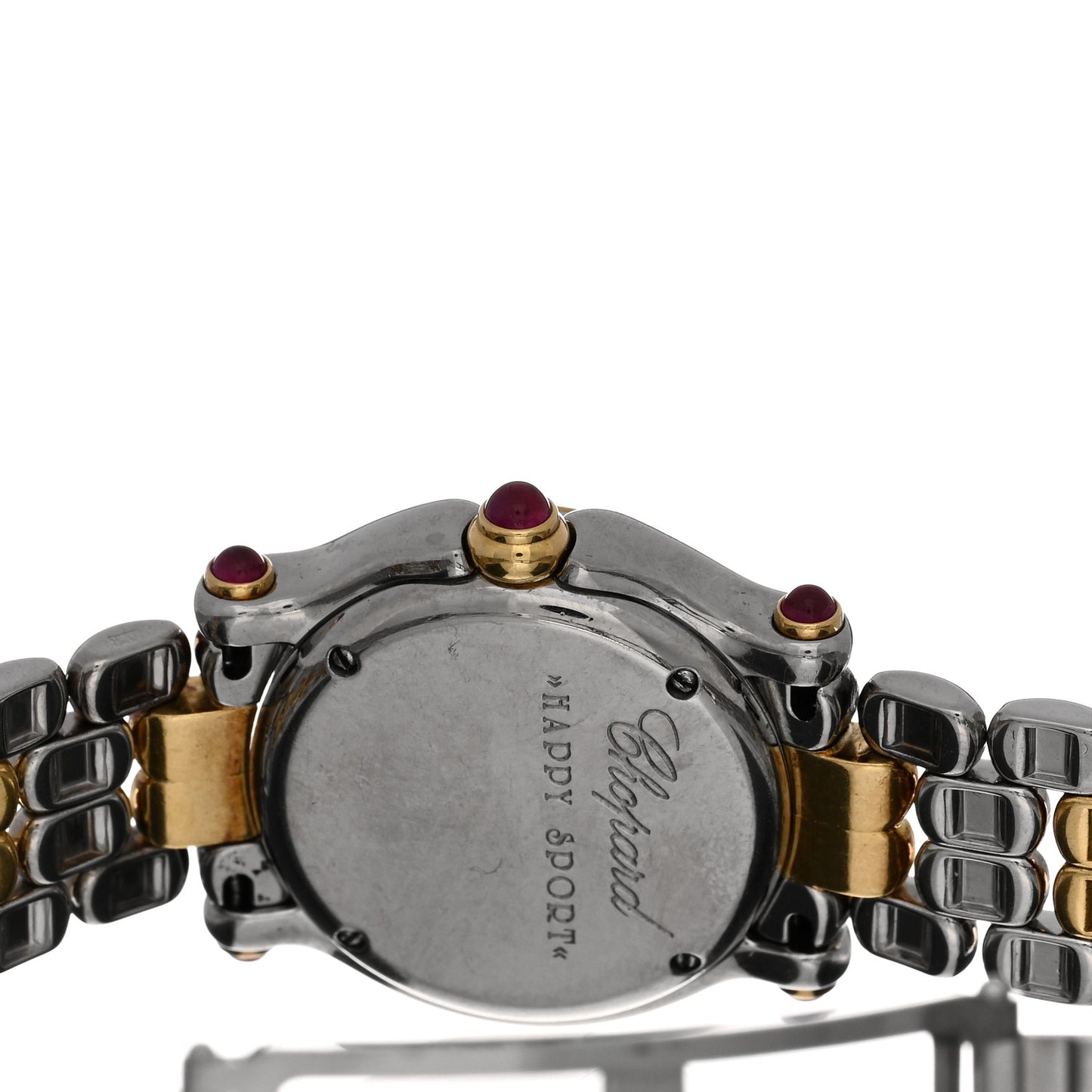 Stainless Steel 18K Yellow Gold 5 Diamond 26mm Happy Sport Quartz Watch