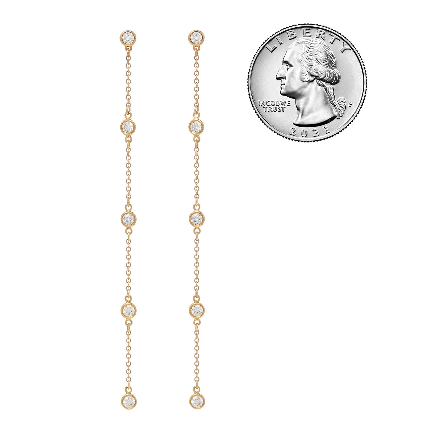 18K Yellow Gold Elsa Peretti Diamonds by the Yard Drop Earrings
