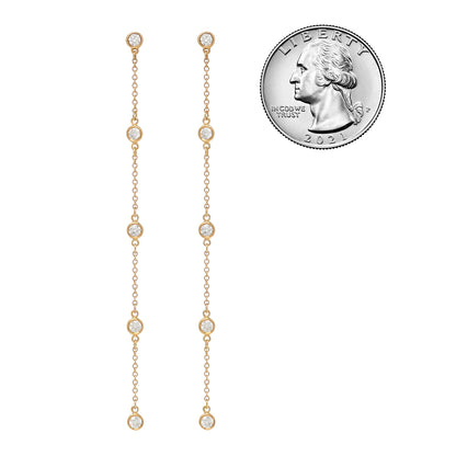Tiffany 18K Yellow Gold Elsa Peretti Diamonds by the Yard Drop Earrings 2 of 4