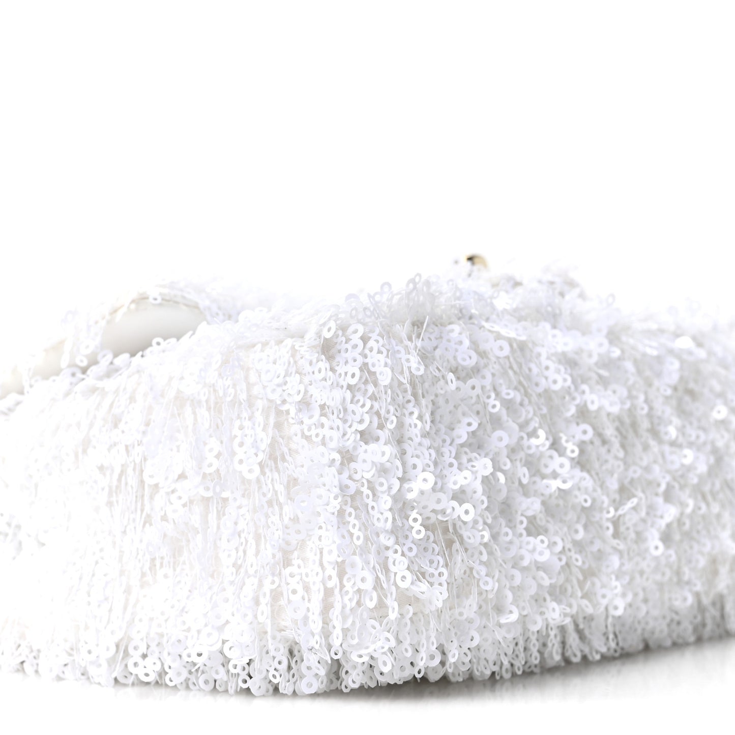 Sequin Mini Rectangular Flap White