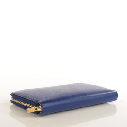 Celine Calfskin Large Zip Around Multifunction Wallet Indigo Beige 4 of 8
