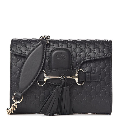 Gucci Microguccissima Mini Emily Shoulder Bag Black 1 of 10