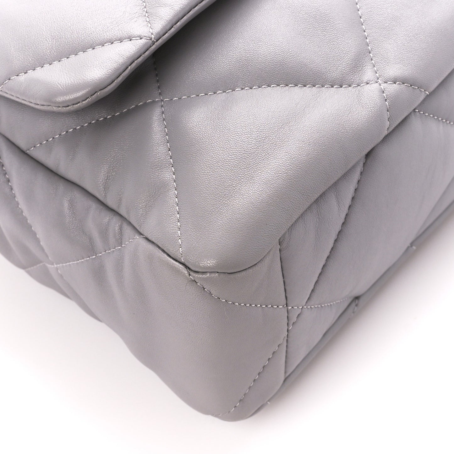 Lambskin Quilted Large Chanel 19 Flap Grey