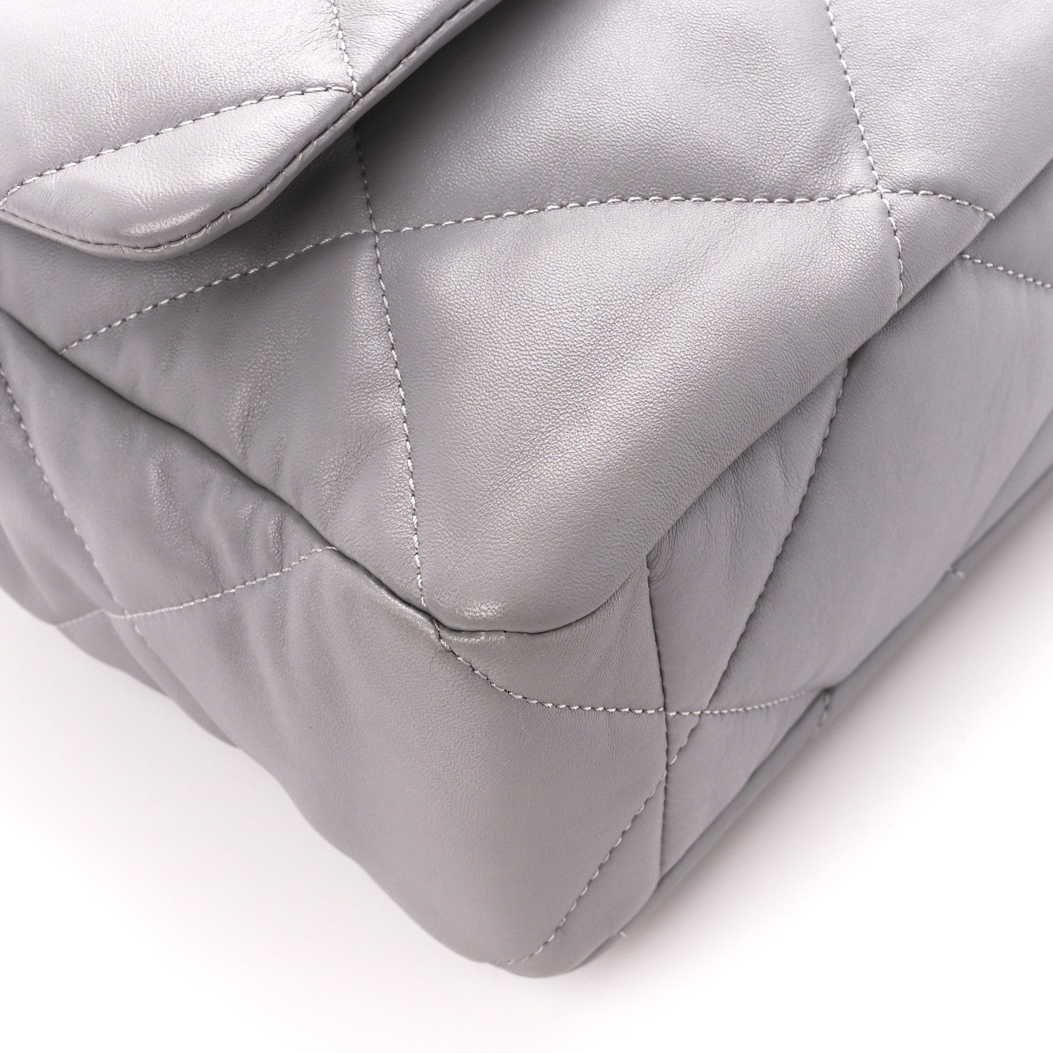Chanel Lambskin Quilted Large Chanel 19 Flap Grey 9 of 12