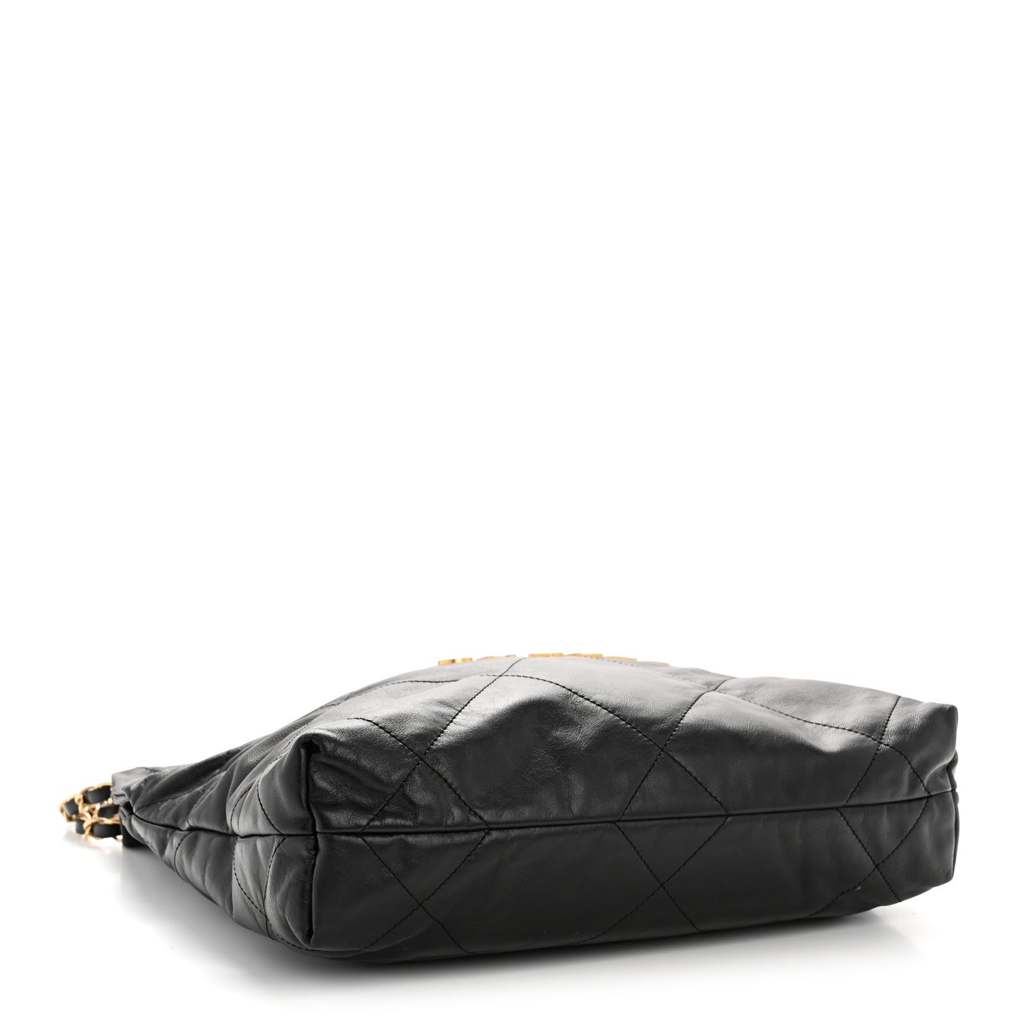 Shiny Calfskin Quilted Small Chanel 22 Black