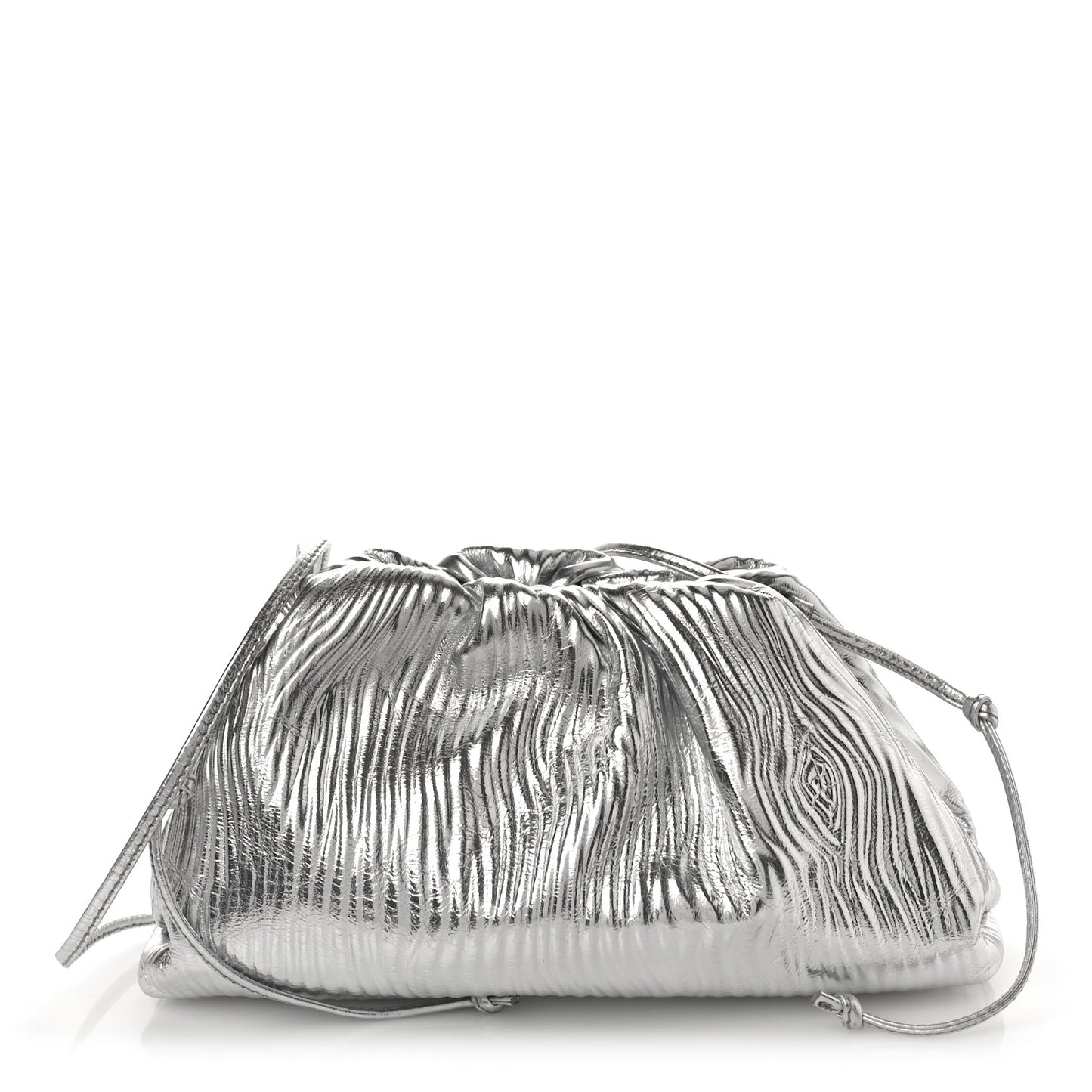 Metallic Bark Calfskin The Mini Pouch Silver