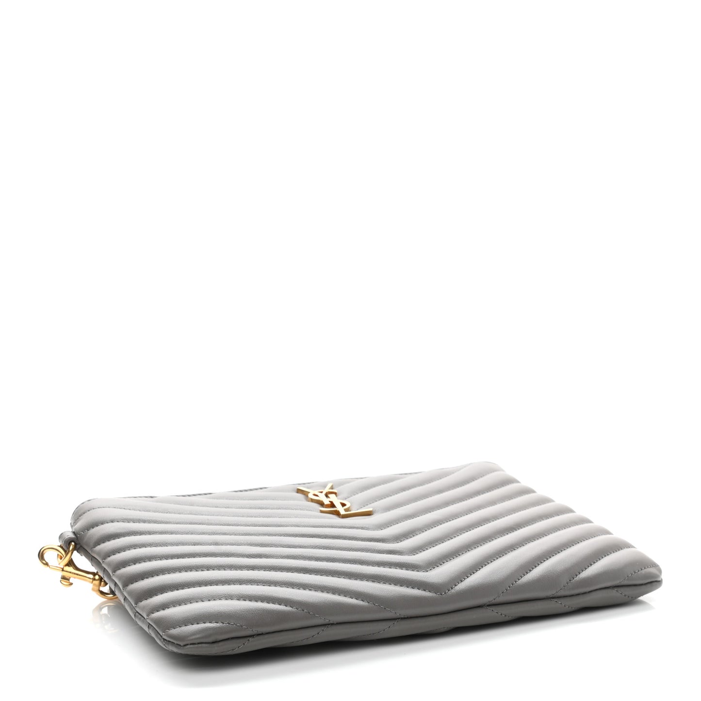 Calfskin Matelasse Chevron Monogram A5 Wristlet Earth