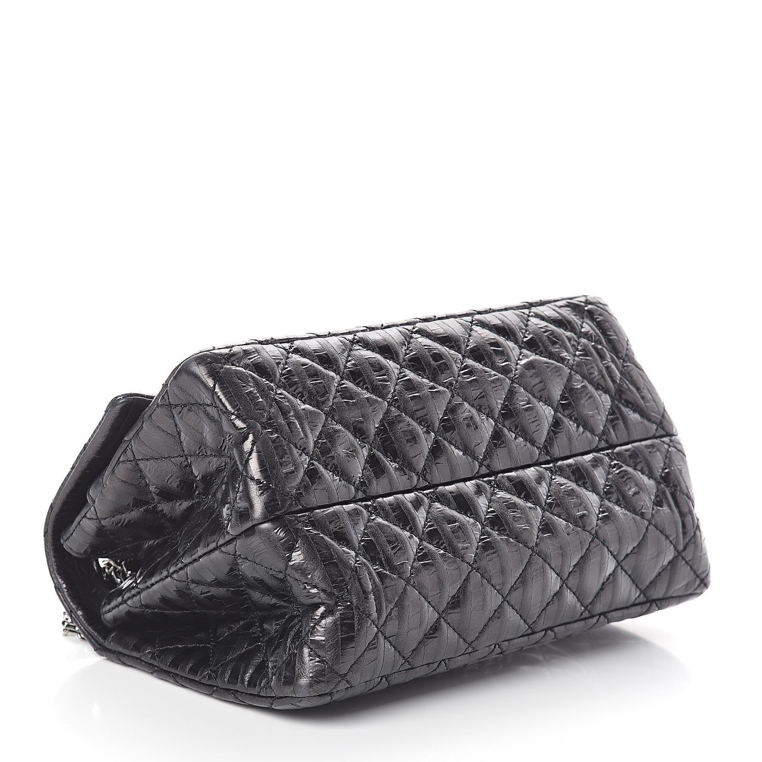 Chanel Metallic Aged Calfskin Striped Accordion Reissue 2.55 Flap Black 4 of 10