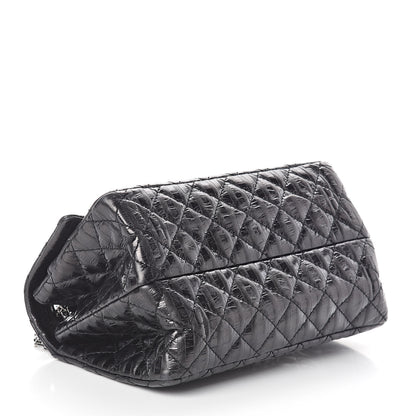 Chanel Metallic Aged Calfskin Striped Accordion Reissue 2.55 Flap Black 4 of 10