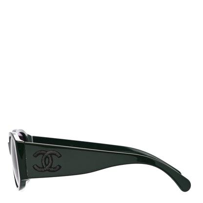 Chanel Acetate CC Logo Sunglasses 5450 Green 2 of 7