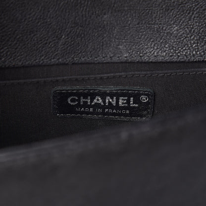 Chanel Calfskin Quilted Medium Boy Top Handle Flap Black 6 of 12