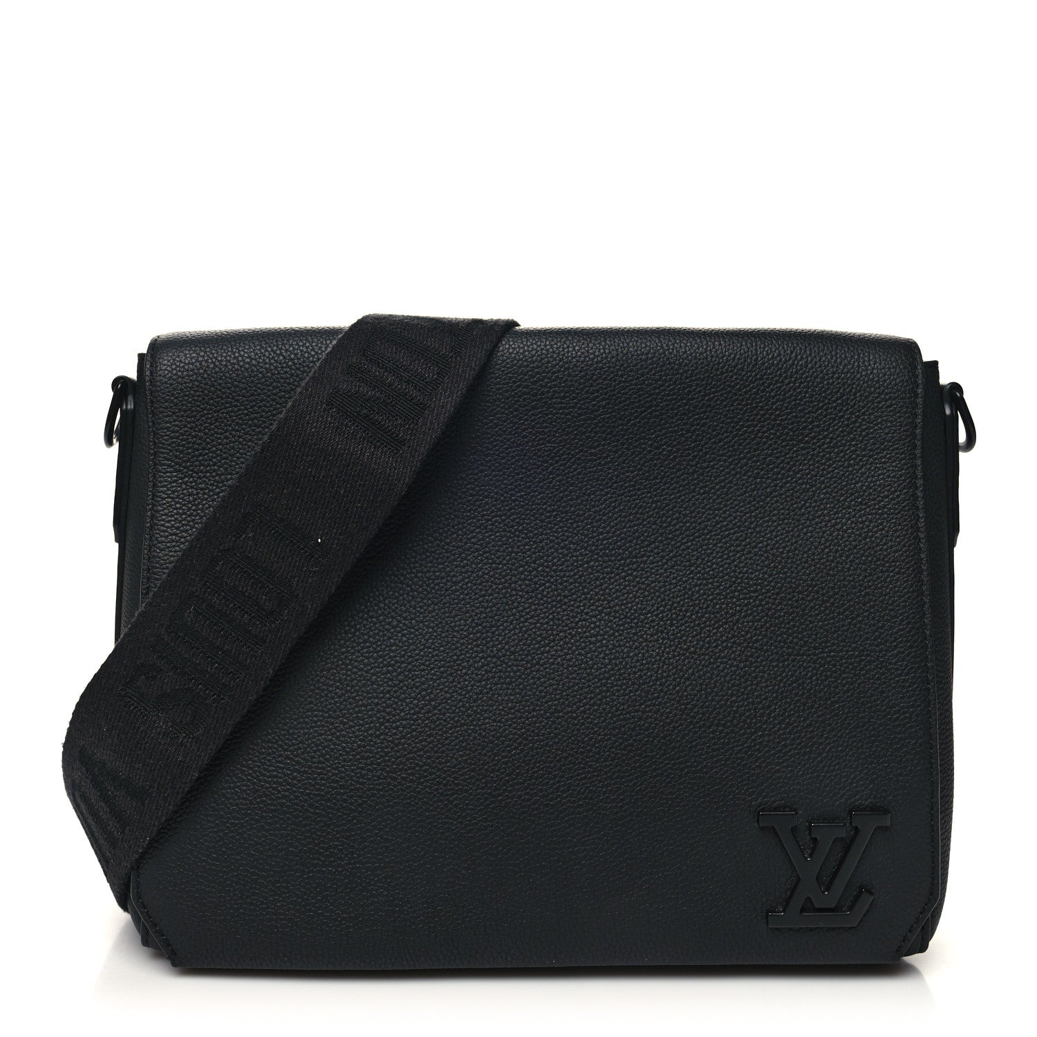 Louis Vuitton Calfskin Aerogram Messenger Black 1 of 9