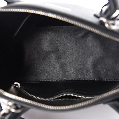 Balenciaga Signature Grained Calfskin Logo S Ville Top Handle Bag Black Rose Shocking 5 of 9