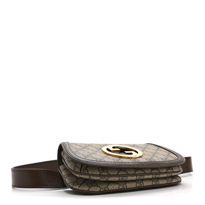 Gucci GG Supreme Monogram Textured Dollar Calfskin Blondie Belt Bag 85 34 Beige Ebony New Acero 4 of 10