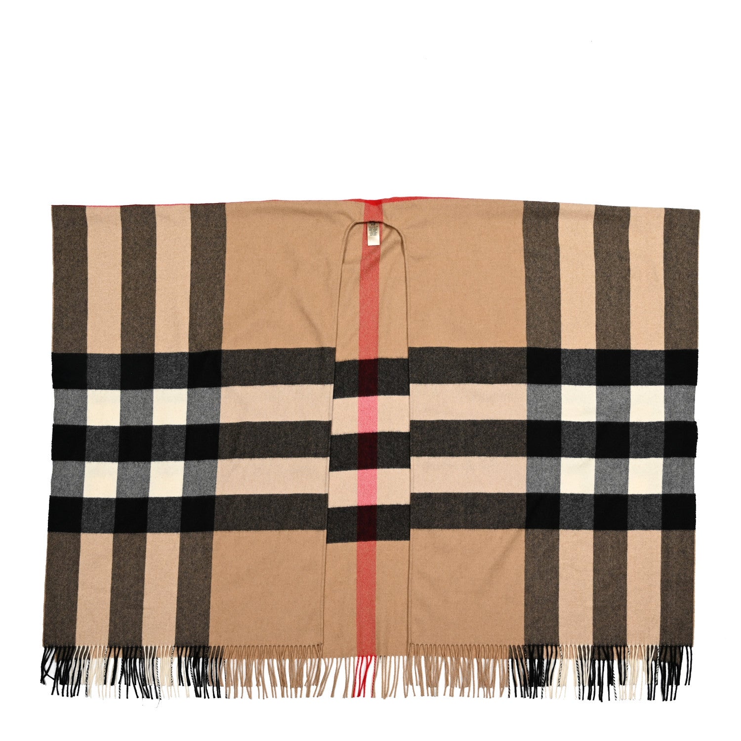 Burberry Cashmere Half Mega Check Pocket Cape Scarf Archive Beige 1 of 3