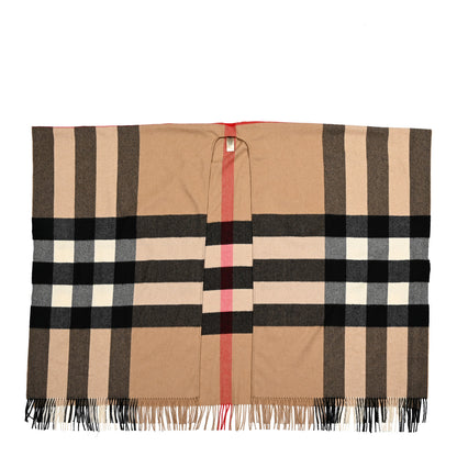 Burberry Cashmere Half Mega Check Pocket Cape Scarf Archive Beige 1 of 3