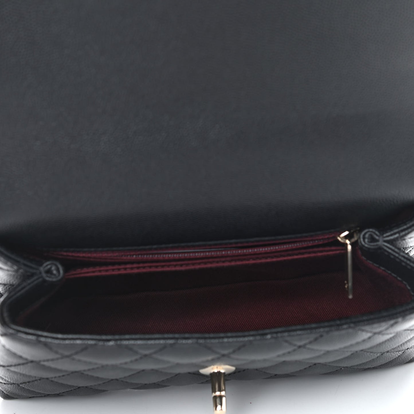 Caviar Quilted Mini Coco Handle Flap Black