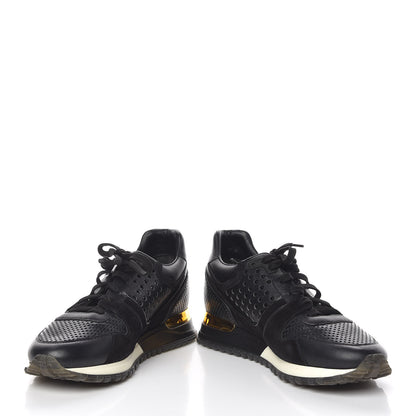 Louis Vuitton Nubuck Calfskin Perforated Run Away Sneakers 37.5 Black 5 of 11