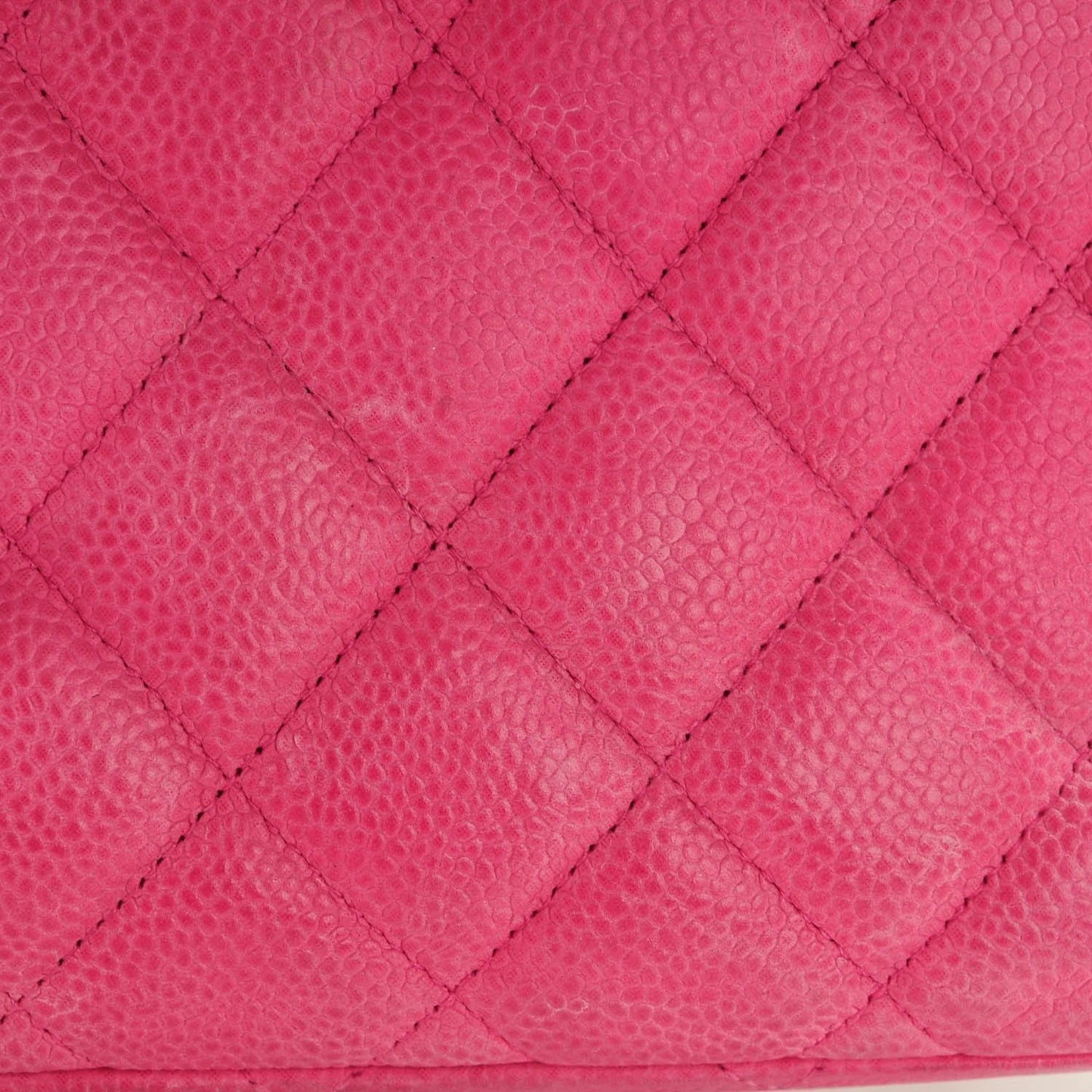 Iridescent Caviar Quilted Jumbo Double Flap Pink