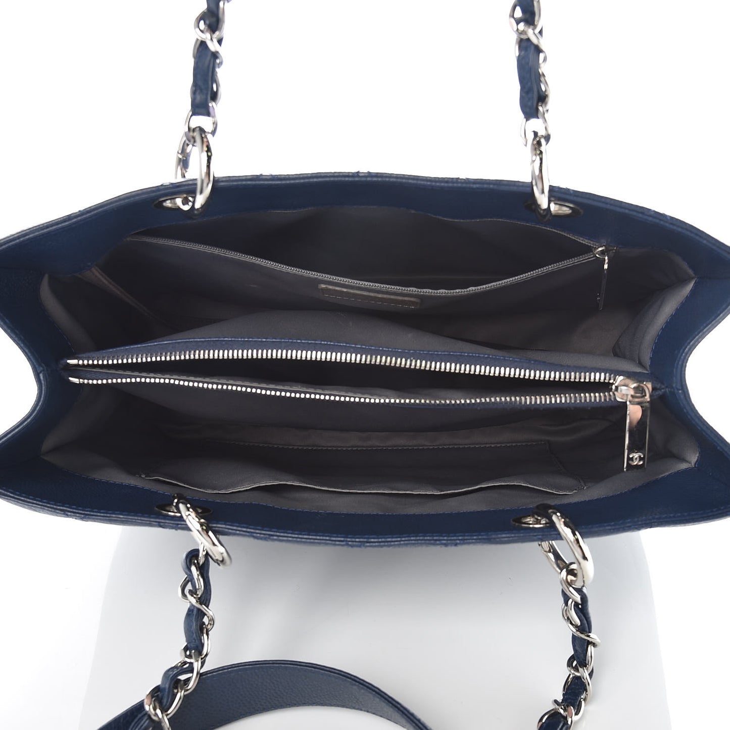 Caviar Quilted Grand Shopping Tote GST Dark Navy Blue