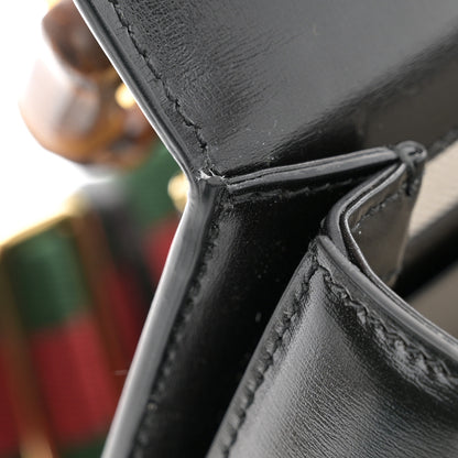 Gucci Boarded Dyana Lux Calfskin Web MIni Bamboo 1947 Top Handle Bag Black 12 of 12