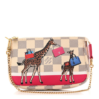 Louis Vuitton Damier Azur 2017 Christmas Animation Mini Pochette Accessories 1 of 8