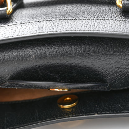 Gucci Textured Dollar Calfskin Web Small Diana Tote Bag Black Dusty Grey 11 of 12