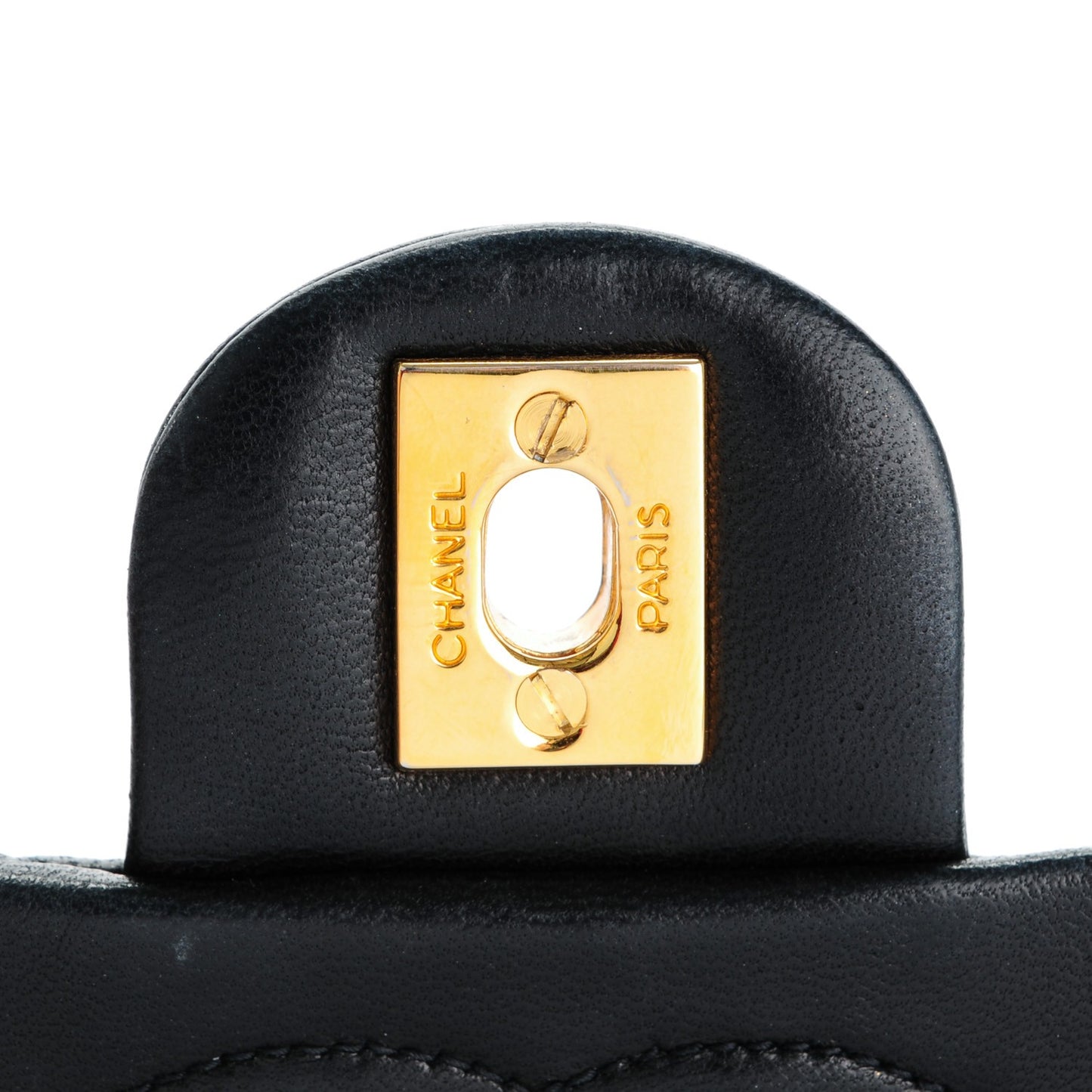 Lambskin Quilted Mini Square Flap Black