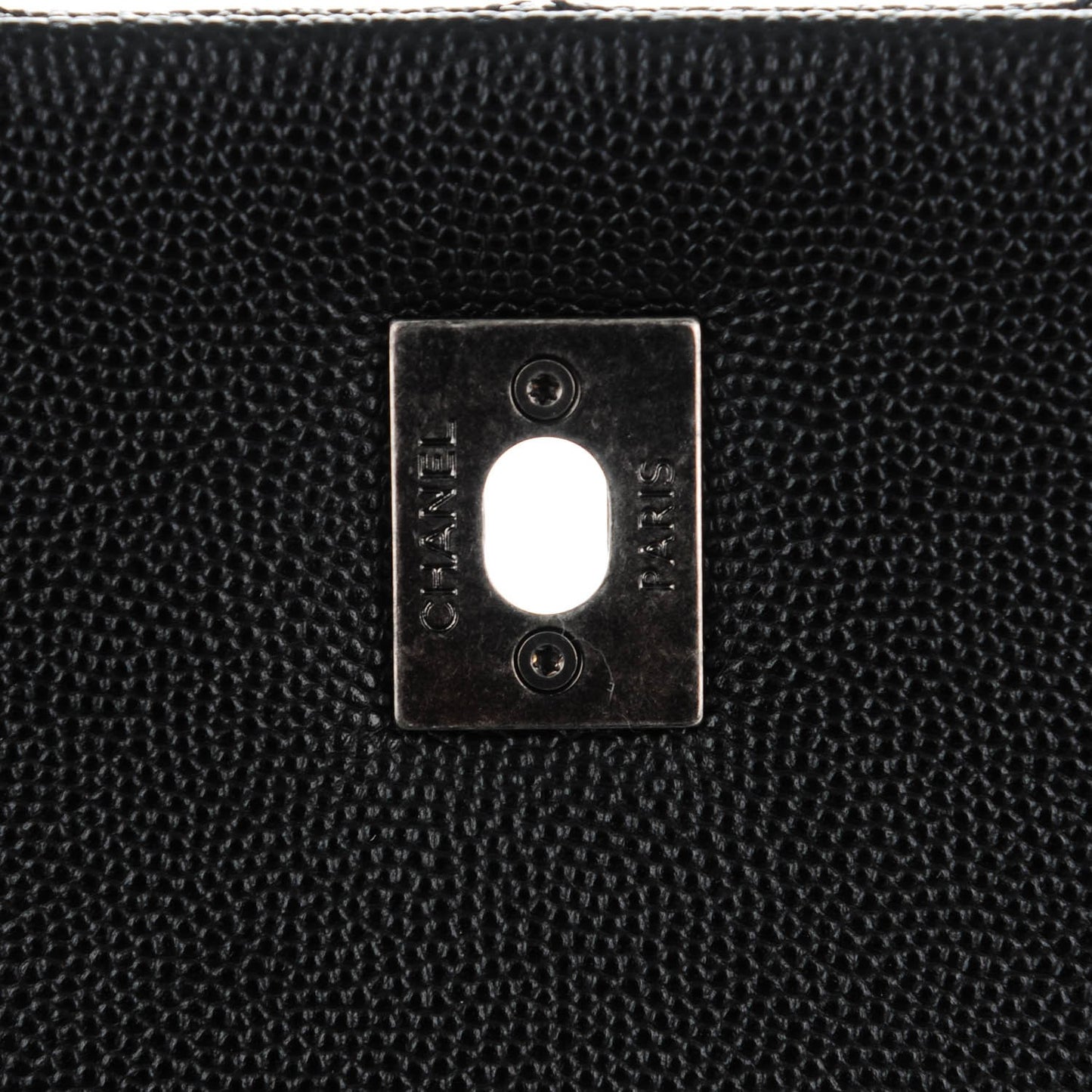 Caviar Lizard Quilted Small Coco Handle Flap Black