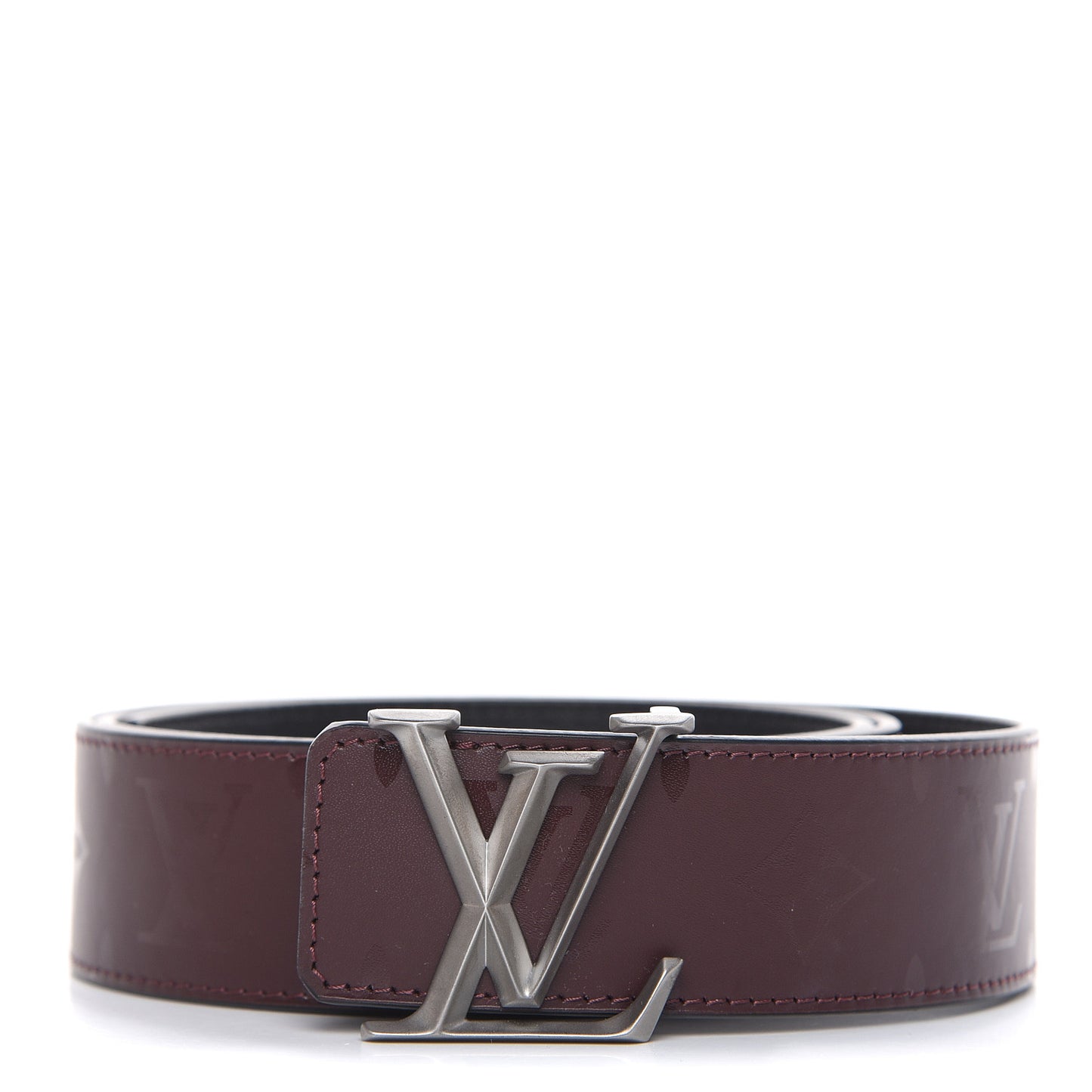 Calfskin Illusion Monogram 40mm LV Pyramide Belt 100 40 Burgundy