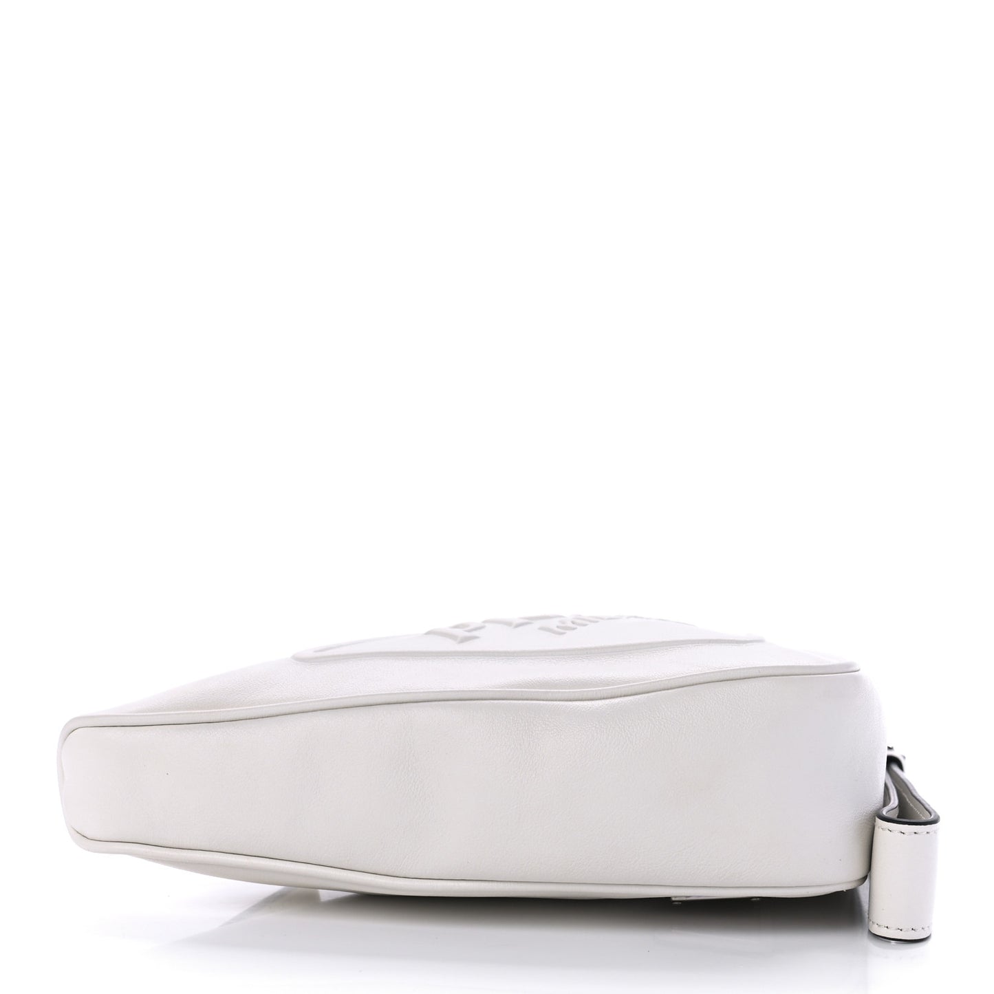 Grace Lux Triangle Logo Embossed Triangle Wristlet Pouch White