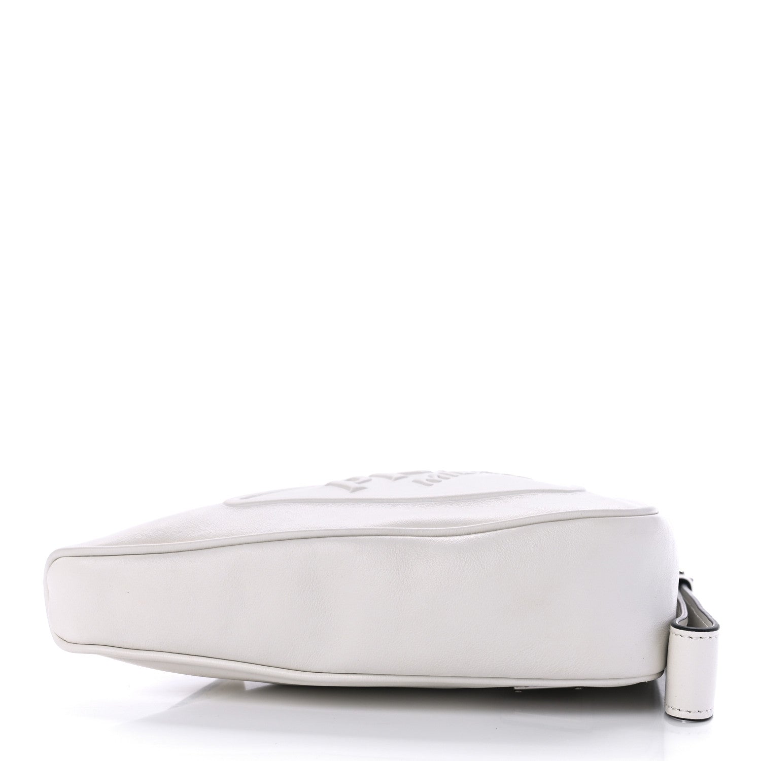Prada Grace Lux Triangle Logo Embossed Triangle Wristlet Pouch White 3 of 9