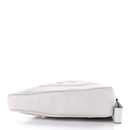 Prada Grace Lux Triangle Logo Embossed Triangle Wristlet Pouch White 3 of 9