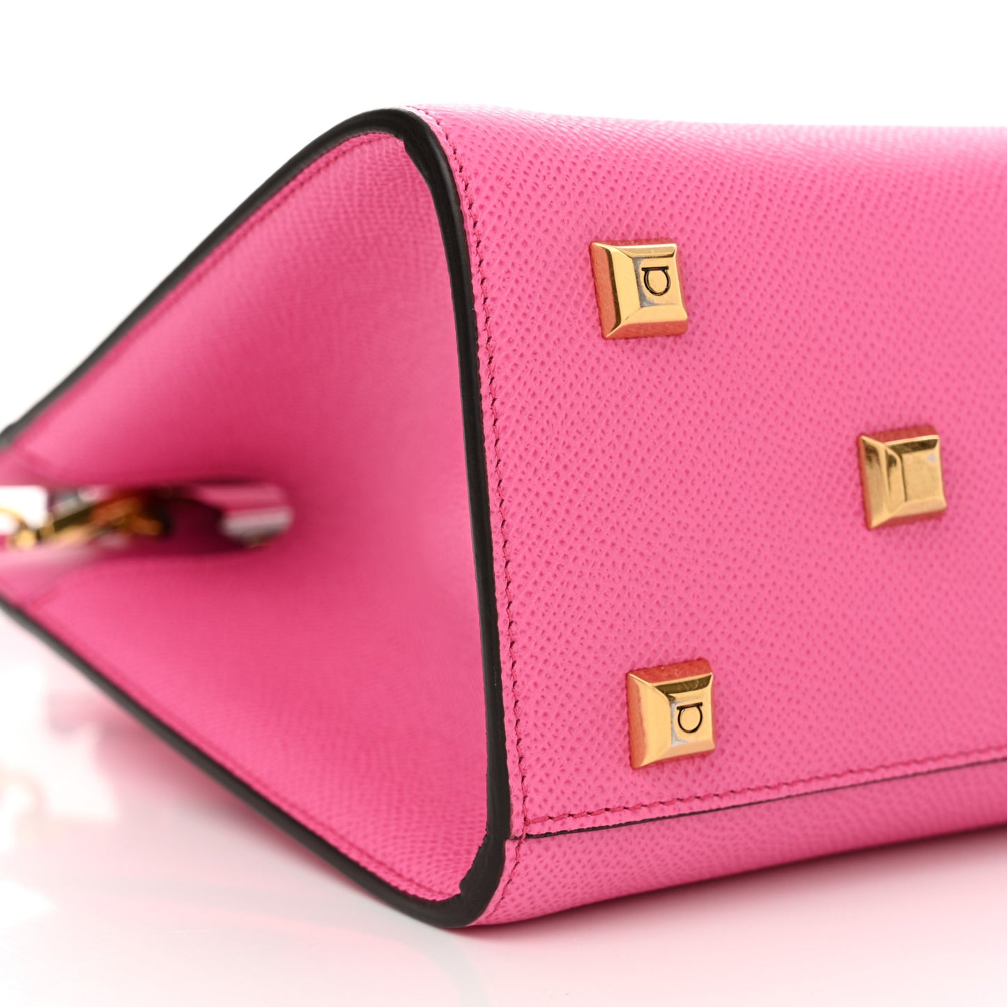 Hammered Calfskin Small The Studio Box Bag Hot Pink